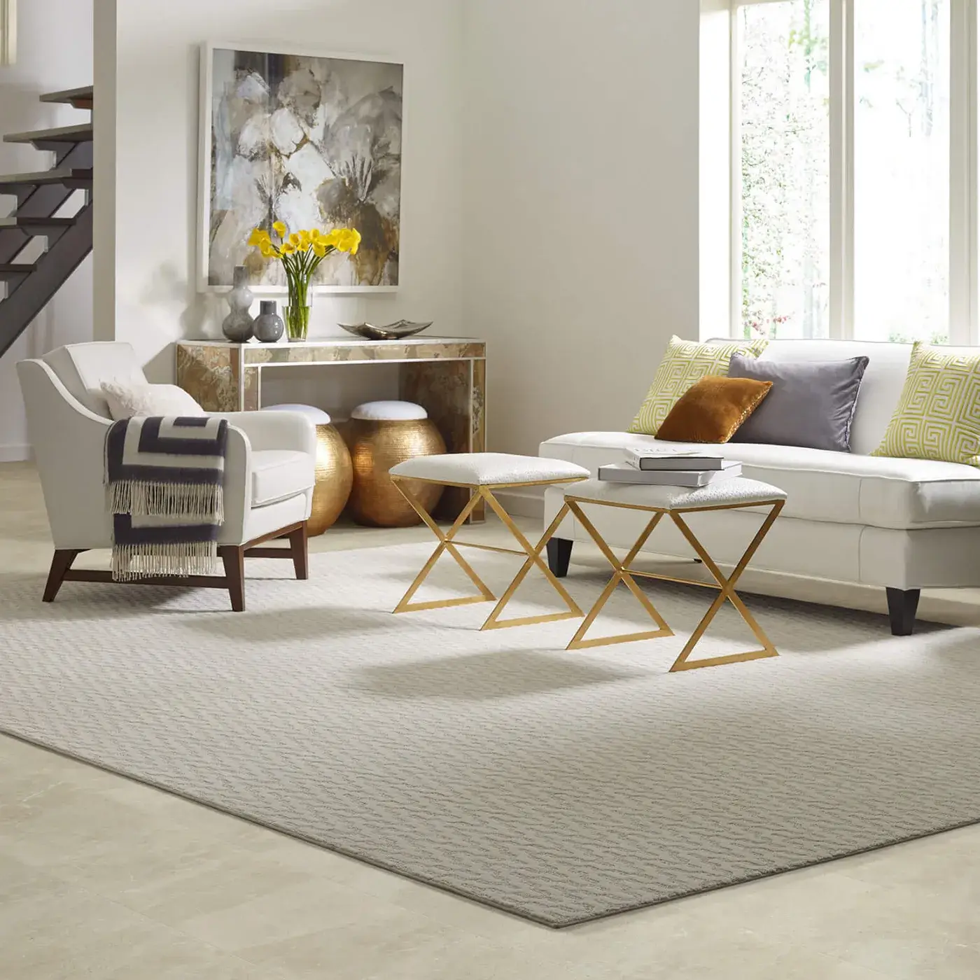 A beige Shaw Floors area rug | Kirkland's Flooring